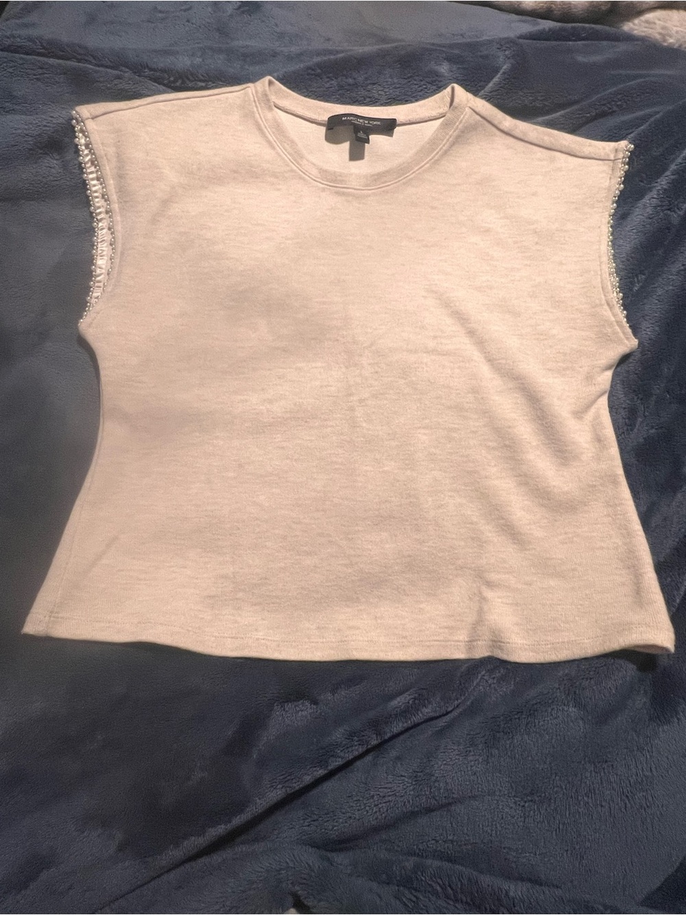 Marc New York Andrew Marc Pearl Trim Sleeveless Top Size L